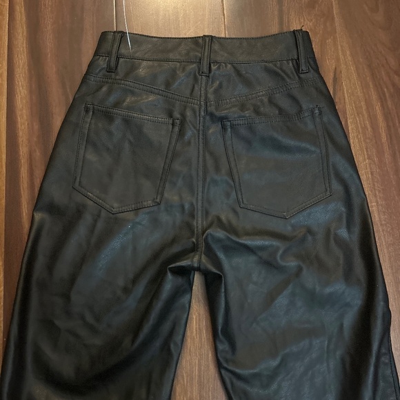H&M Black Vegan Straight Leg Pants size 2 - Picture 8 of 9